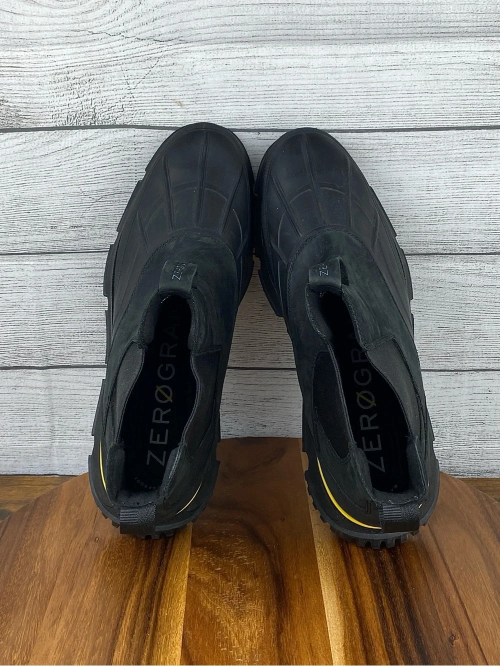 Cole Haan 4.ZEROGRAND Chelsea Lightweight Black WP Rain Boot C34055 Mens Size 13